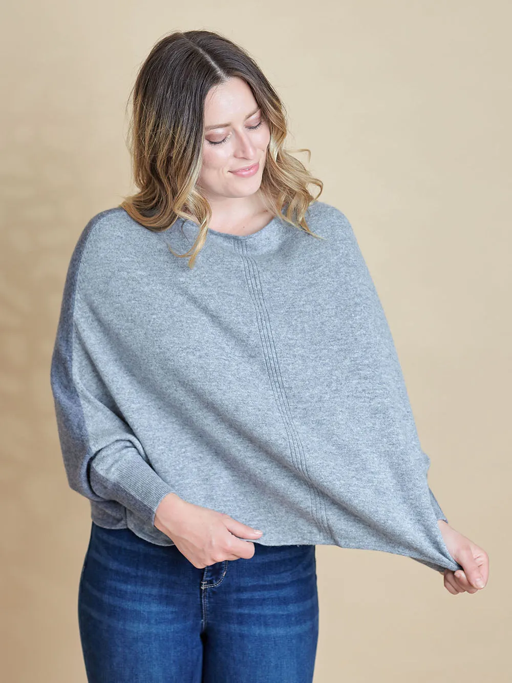 100% Mongolian Cashmere Sleeves Poncho