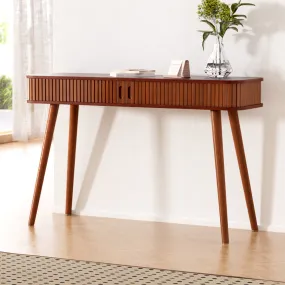 120cm Artiss Console Table 2 Drawers - Walnut