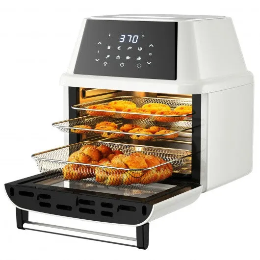 19 QT Multi-functional Air Fryer Oven 1800W Dehydrator Rotisserie-White