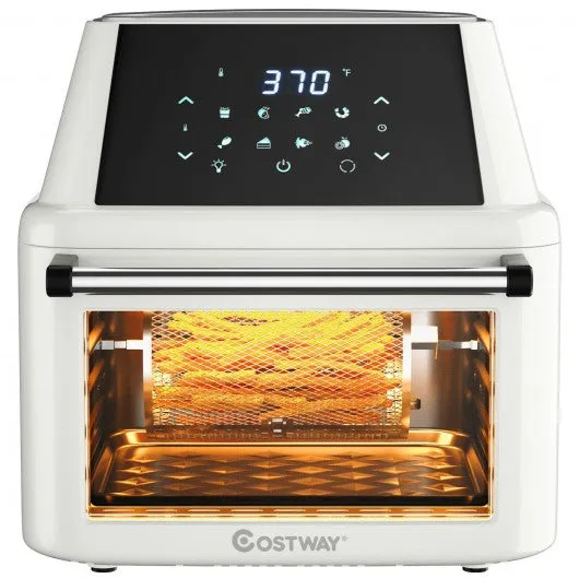 19 QT Multi-functional Air Fryer Oven 1800W Dehydrator Rotisserie-White