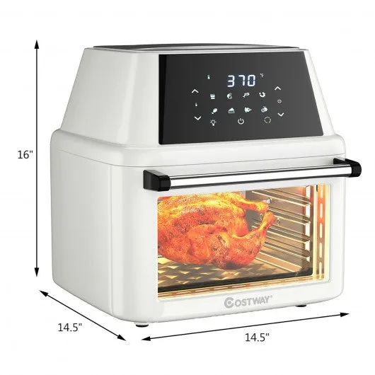 19 QT Multi-functional Air Fryer Oven 1800W Dehydrator Rotisserie-White