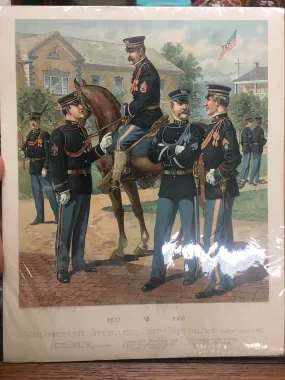 1908 H.A. Ogden Non Commissioned Officers 1902-1907 Illustrated Plate, American Military Uniforms