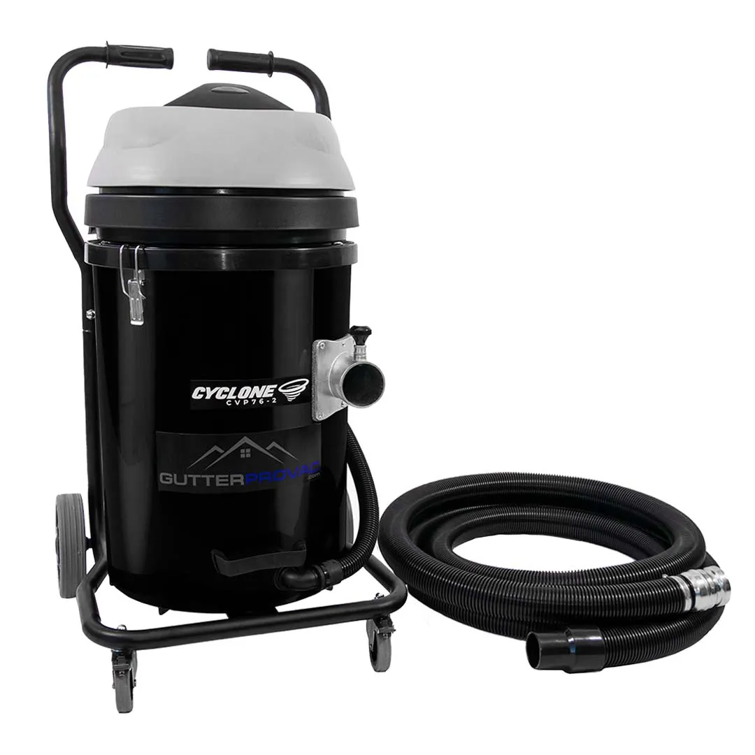 20 Gallon Cyclone 2400W Polypropylene Domestic Gutter Vacuum with 20 Foot Carbon Fiber Clamping Poles and Bag