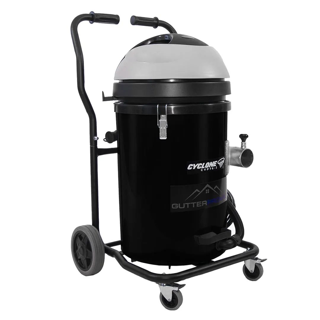 20 Gallon Cyclone 2400W Polypropylene Domestic Gutter Vacuum with 20 Foot Carbon Fiber Clamping Poles and Bag