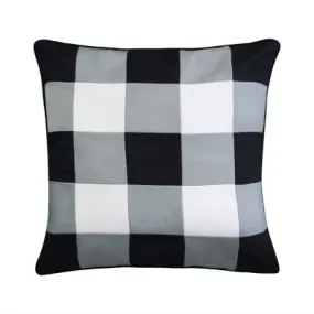 20"x20" Oversize Gingham Decorative Patio Square Throw Pillow Black - Edie@Home