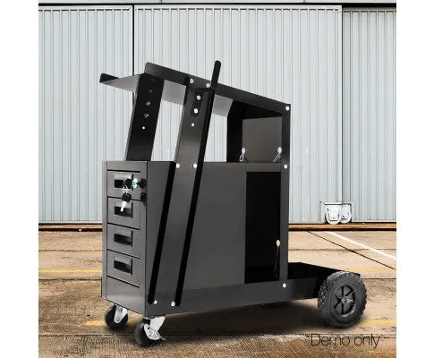 4-Drawer Welding Trolley Black