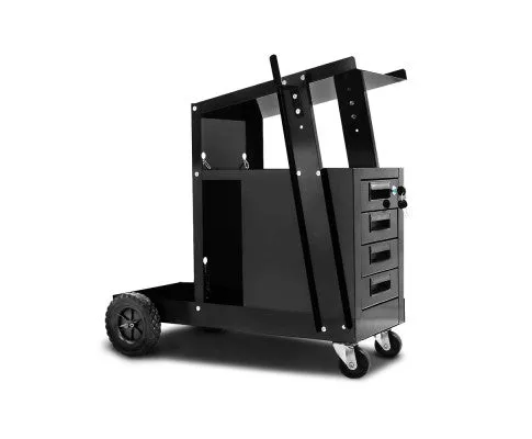 4-Drawer Welding Trolley Black