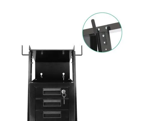 4-Drawer Welding Trolley Black