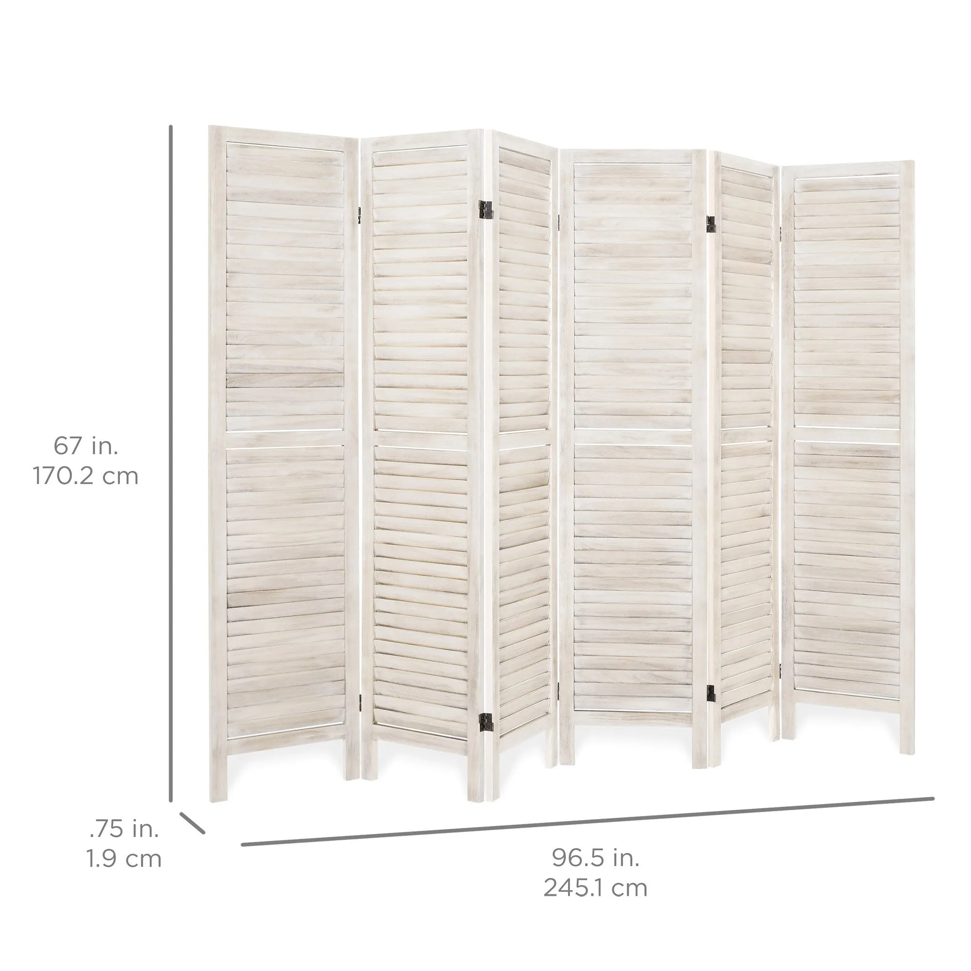 5.6ft Tall 6-Panel Folding Freestanding Room Divider Privacy Screen