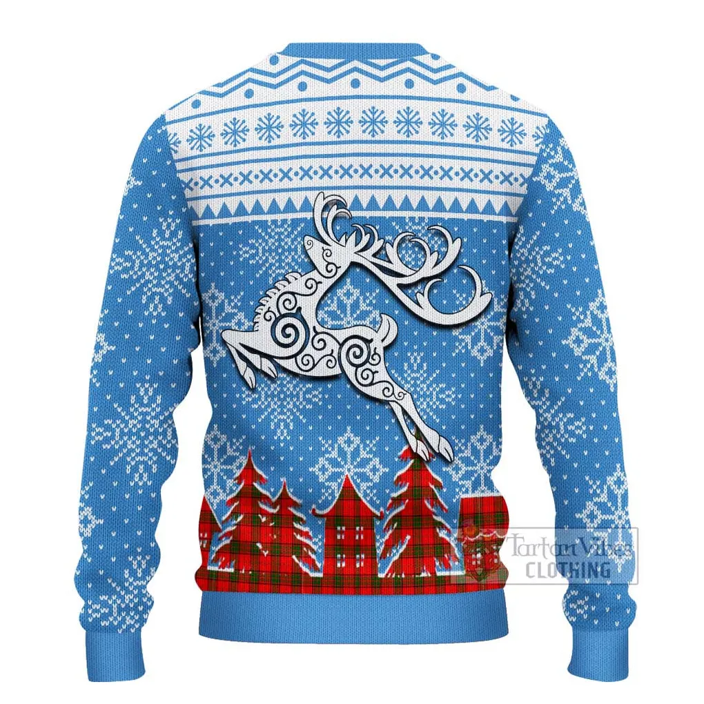 Adair Clan Christmas Ugly Sweater with Tartan and Celtic Reindeer Style