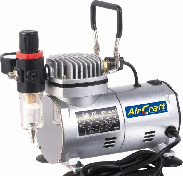 AIRCRAFT COMPRESSOR FOR AIRBRUSH 1 CYL. W/REG & FILTER (AS18-2) SG COMP04