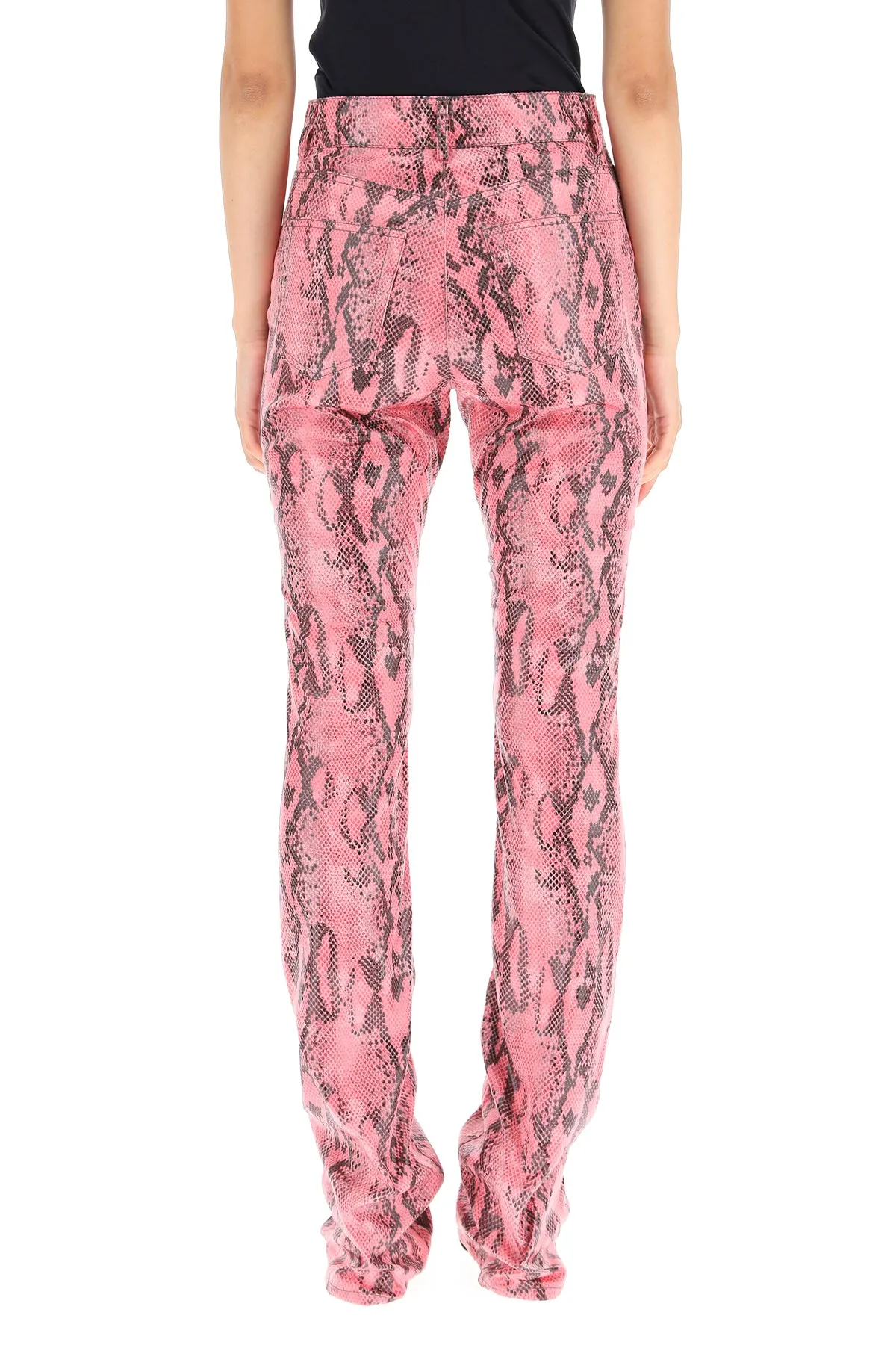 Alessandra Rich Python Printed Flared Pants