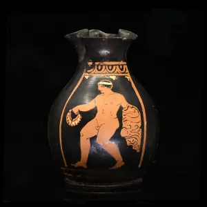 An Apulian Red Figure Trefoil Oinochoe, ca. 4th century BCE