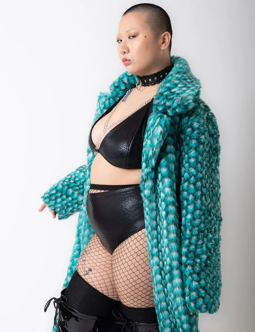 AQUA MERMAID FAUX FUR JACKET - LONG LENGTH ✰ MADE 4 U ✰