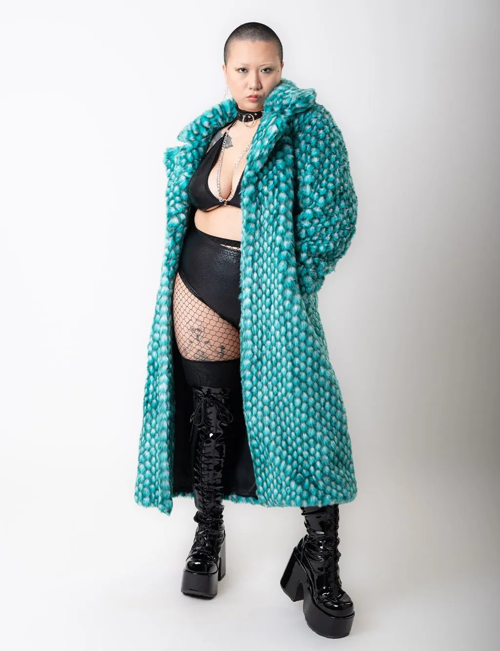 AQUA MERMAID FAUX FUR JACKET - LONG LENGTH ✰ MADE 4 U ✰