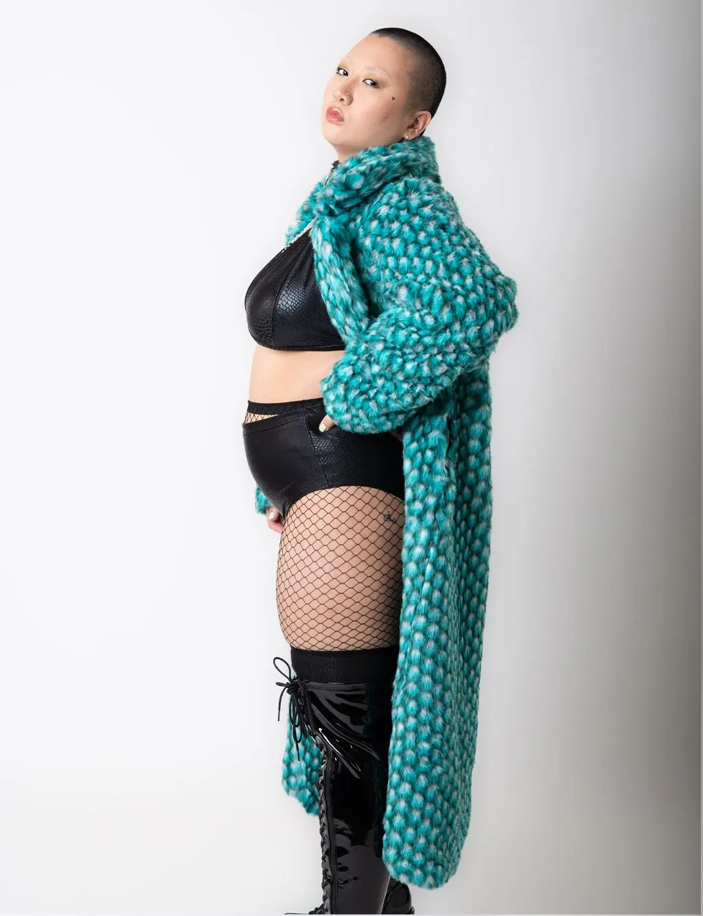 AQUA MERMAID FAUX FUR JACKET - LONG LENGTH ✰ MADE 4 U ✰