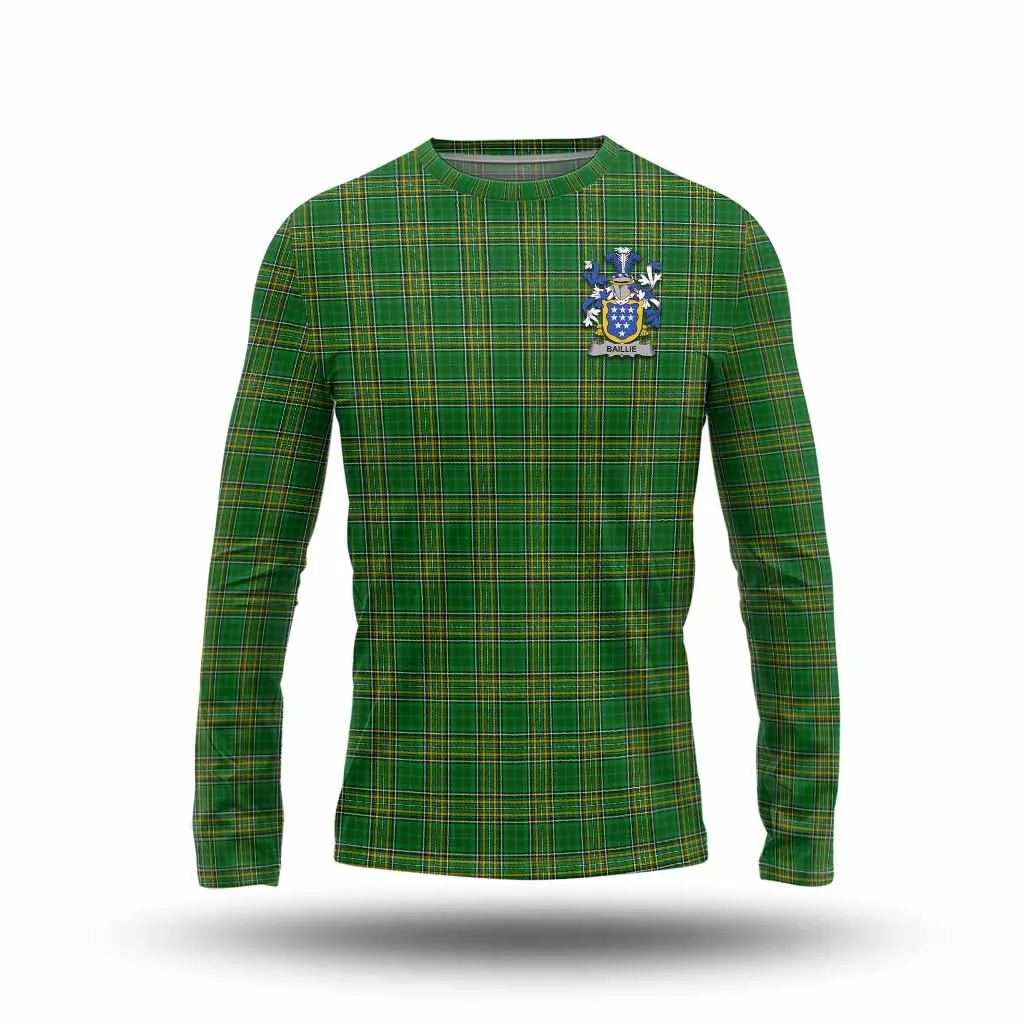 Baillie Irish Clan Tartan Long Sleeve T-Shirt with Coat of Arms