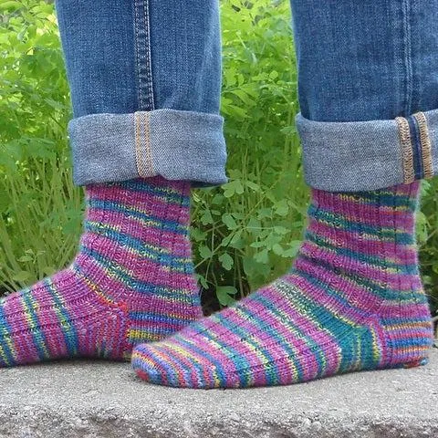 Basic Ribbed Sock Pattern - Wildfoote Luxury Sock Yarn