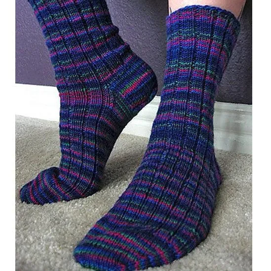 Basic Ribbed Sock Pattern - Wildfoote Luxury Sock Yarn