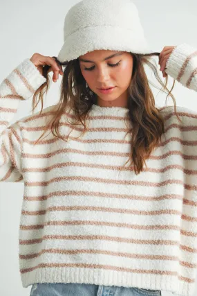 BASIC STRIPED KNIT SWEATER