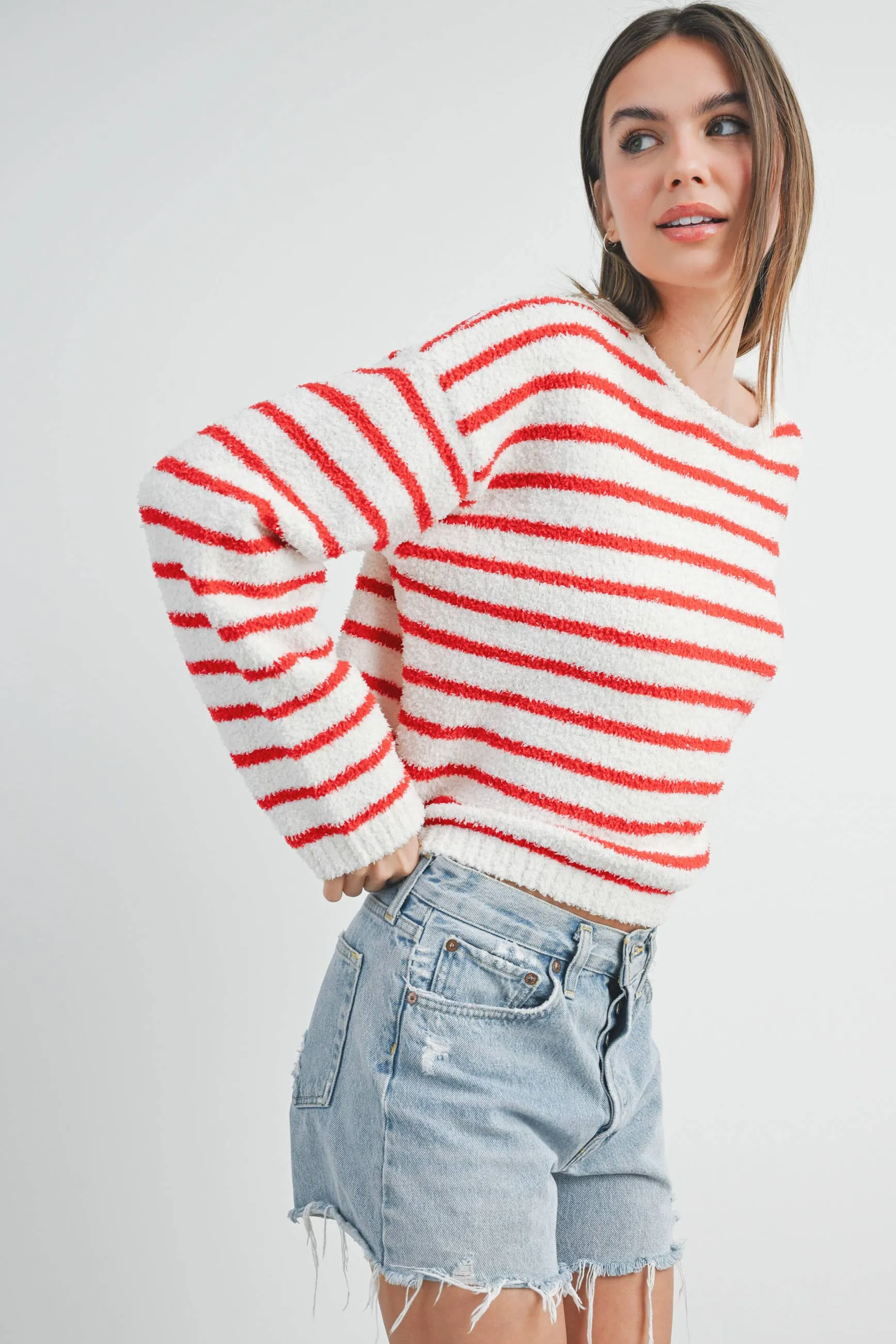 BASIC STRIPED KNIT SWEATER