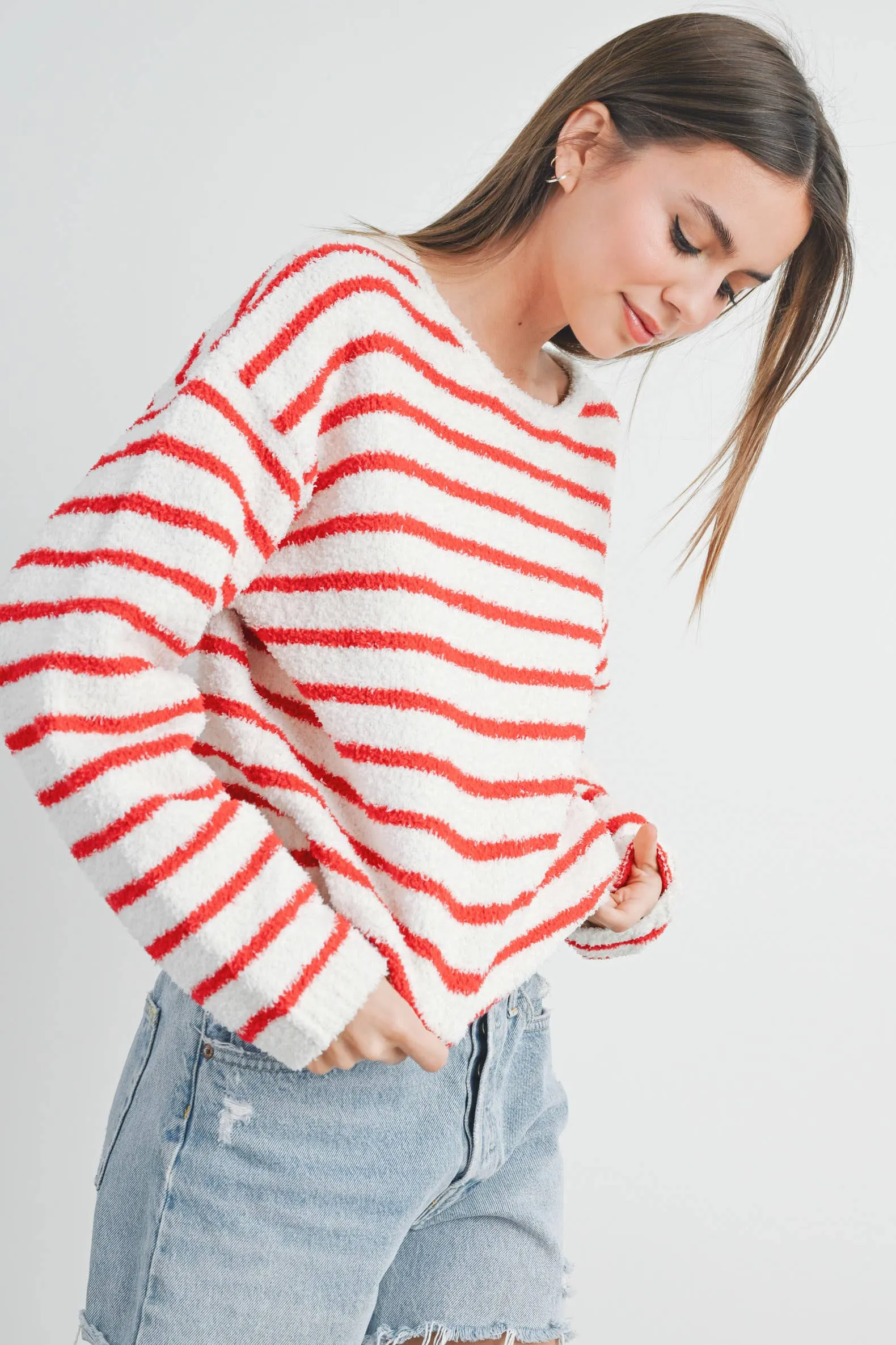 BASIC STRIPED KNIT SWEATER