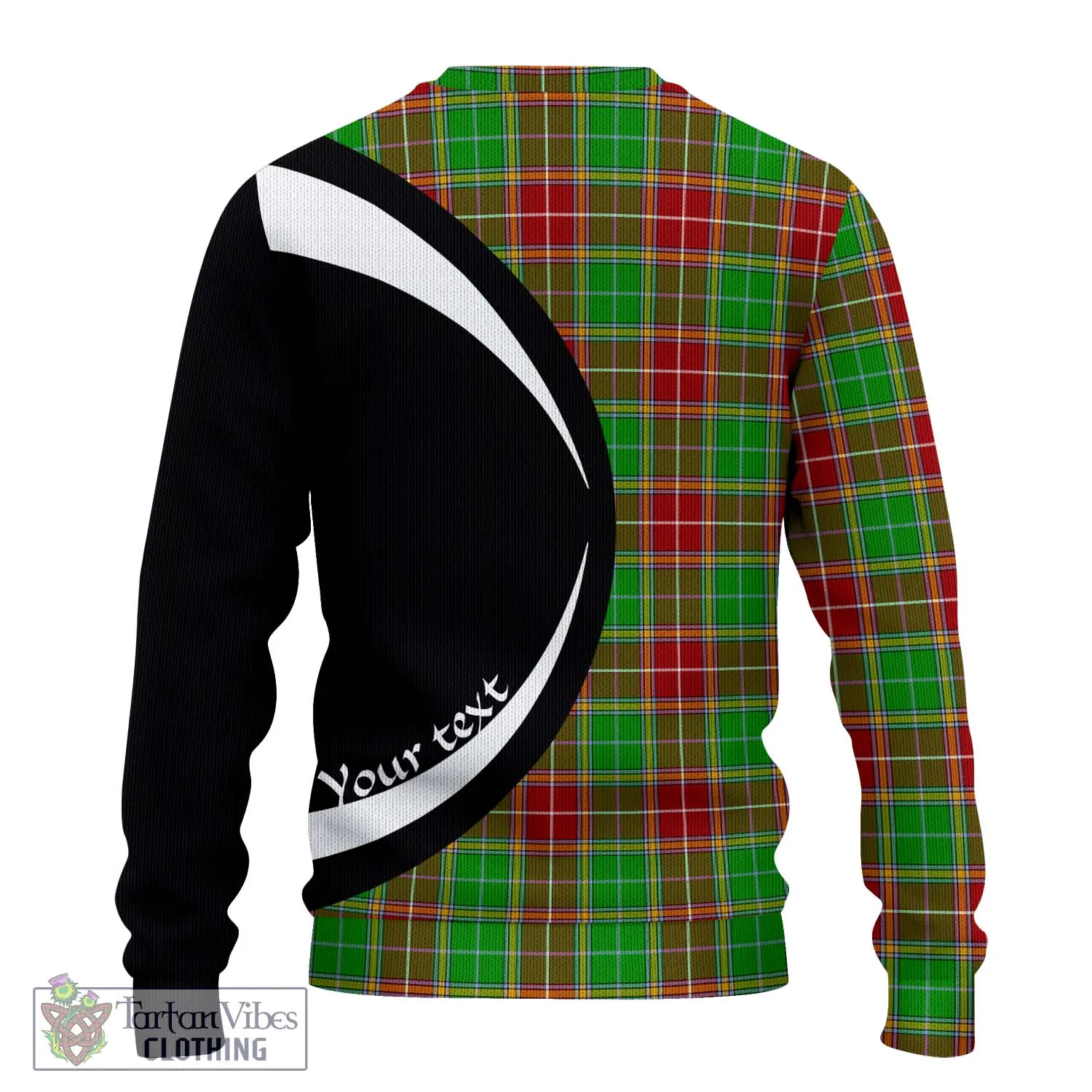 Baxter Modern Tartan Ugly Sweater with Family Crest Circle Style