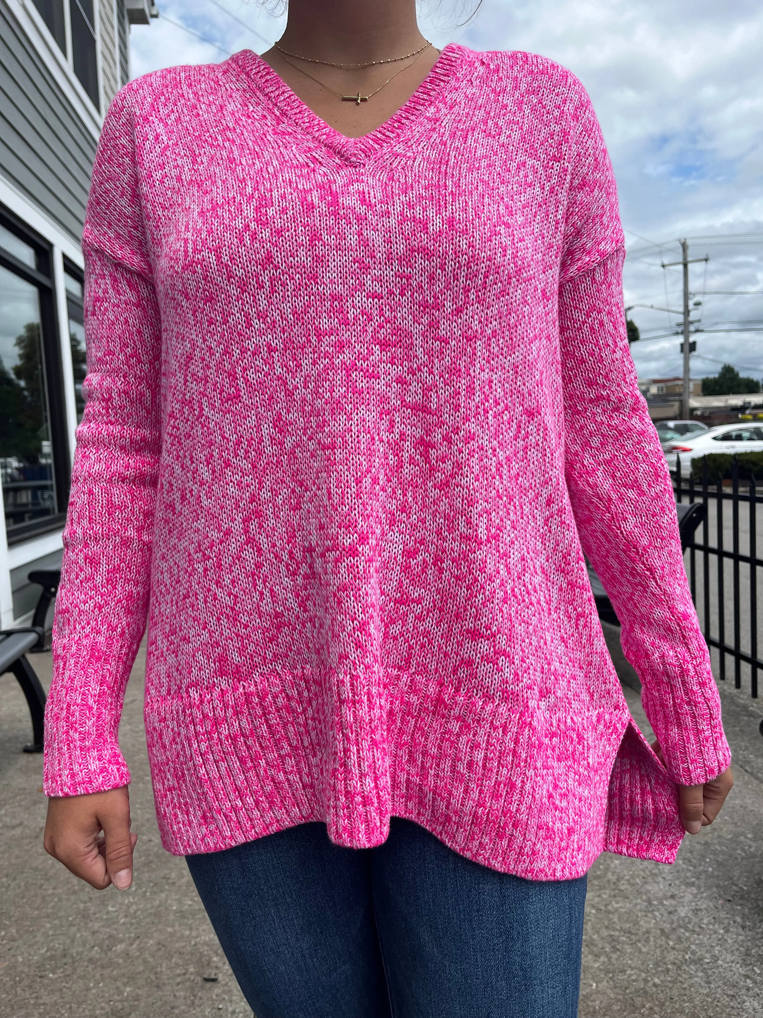 Bedford Sweater - Passion Fruit Pink Marl