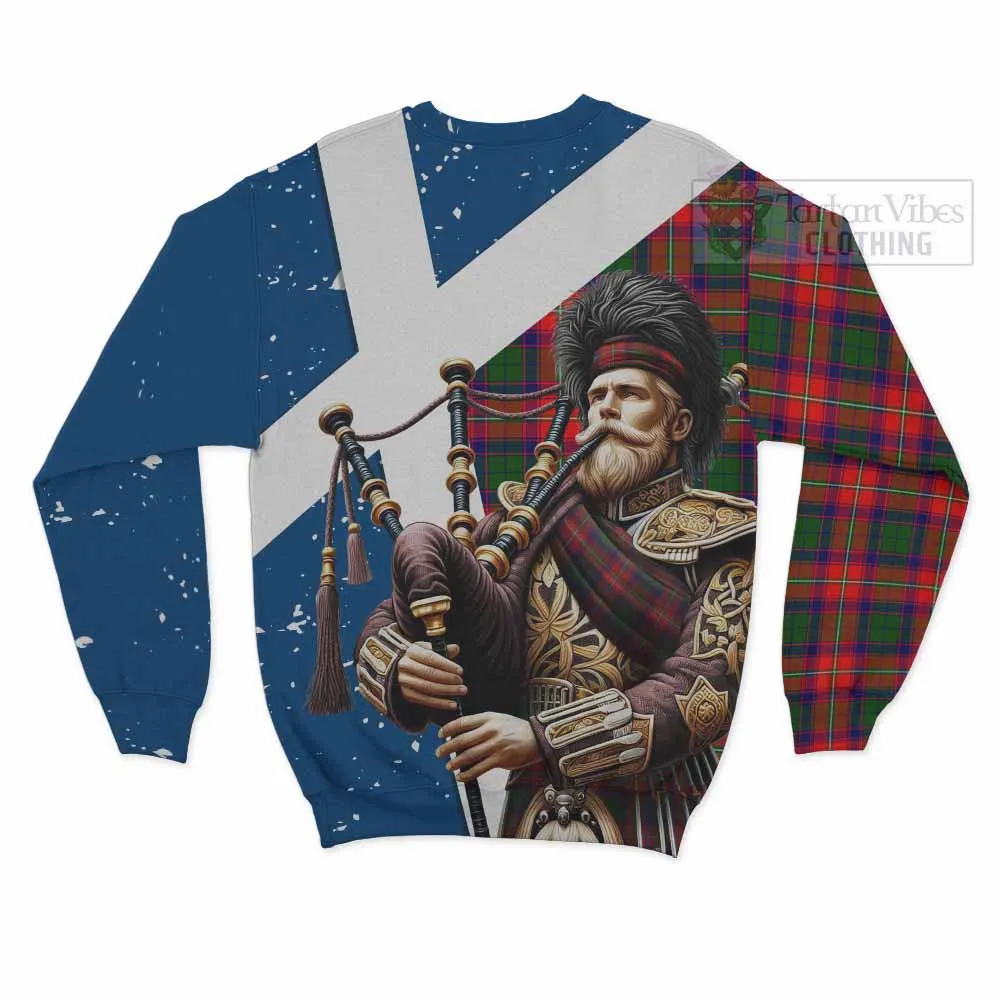 Belshes (Belsches) Tartan Sweatshirt with Family Crest Scottish Bagpiper Vibes