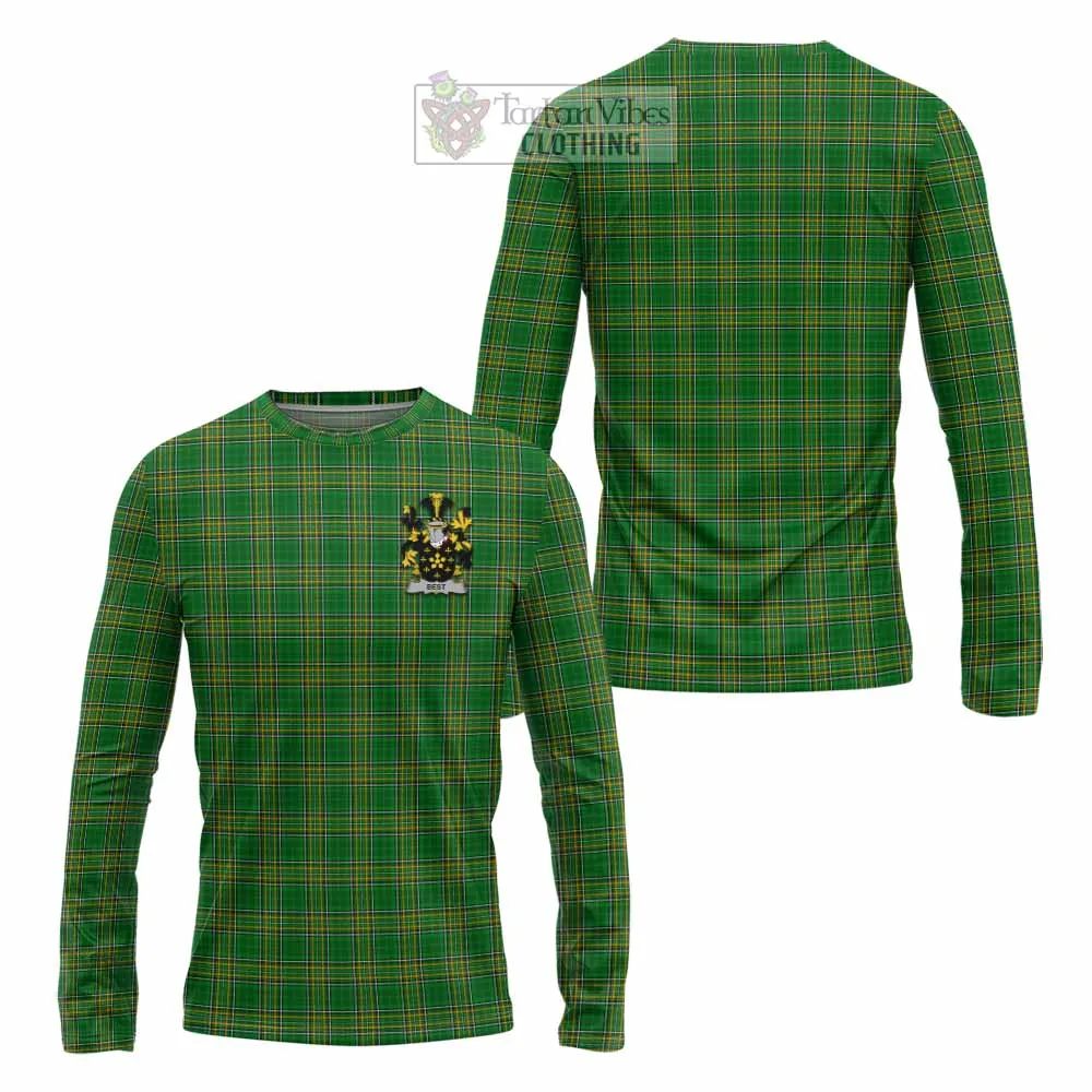 Best Irish Clan Tartan Long Sleeve T-Shirt with Coat of Arms