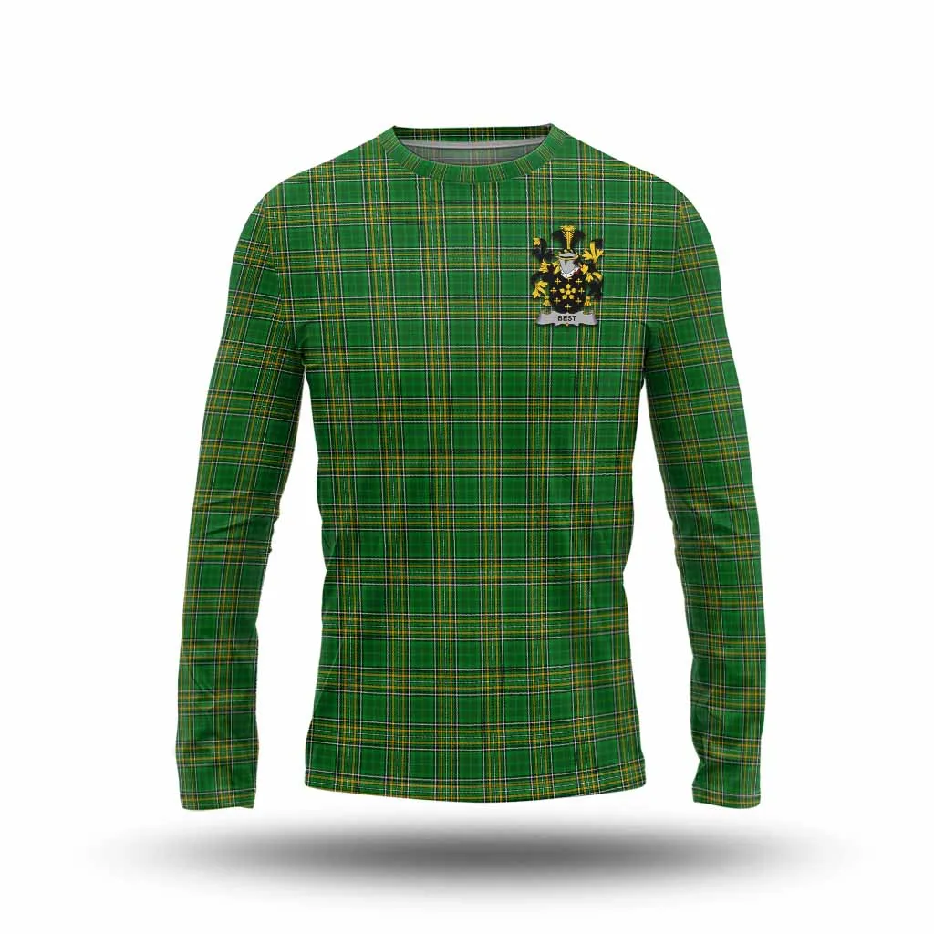 Best Irish Clan Tartan Long Sleeve T-Shirt with Coat of Arms