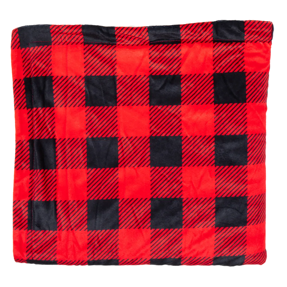 Big & Little Dogs Plaid To The Bone Plush Pet Blanket