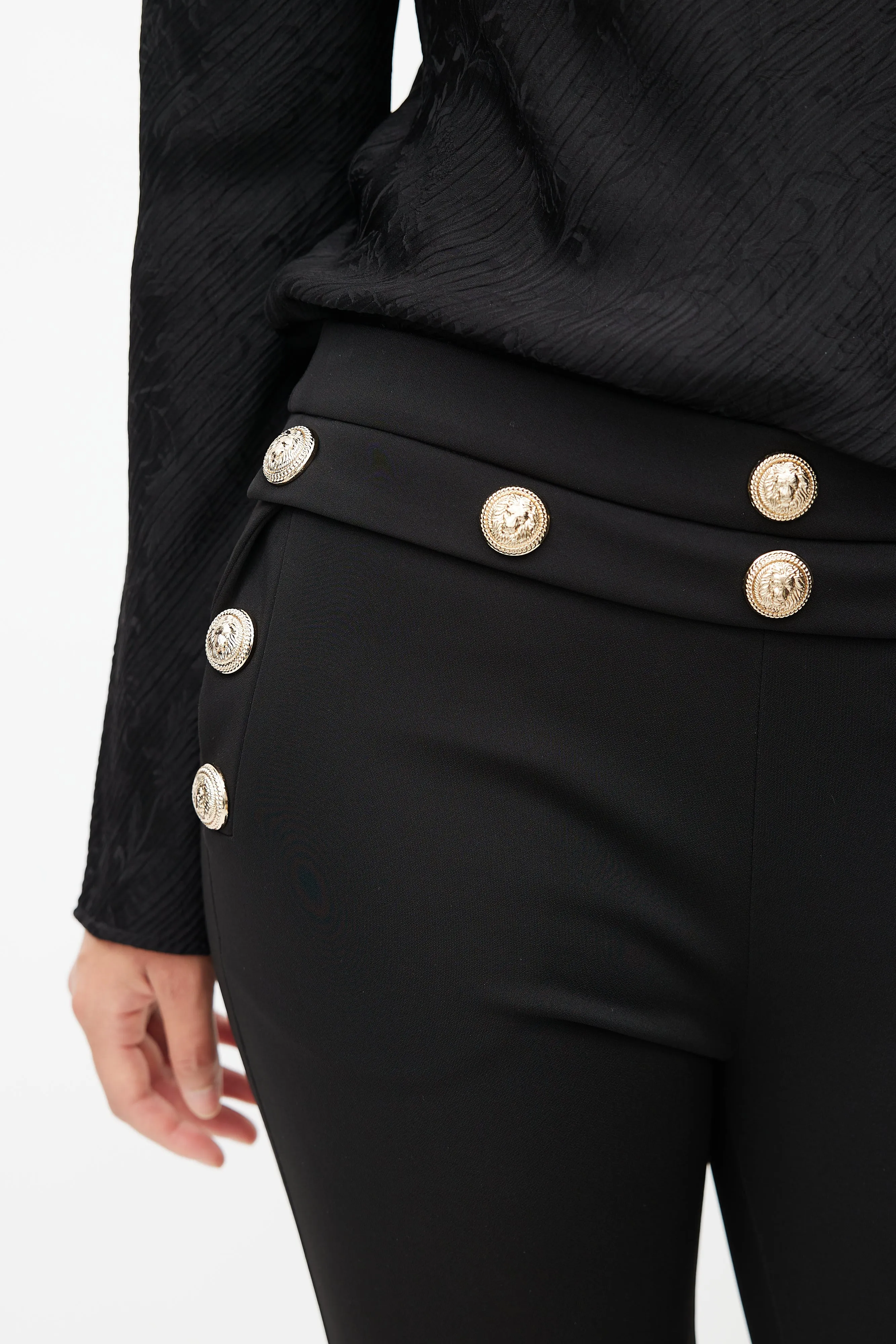 Black & Gold Flared Trouser