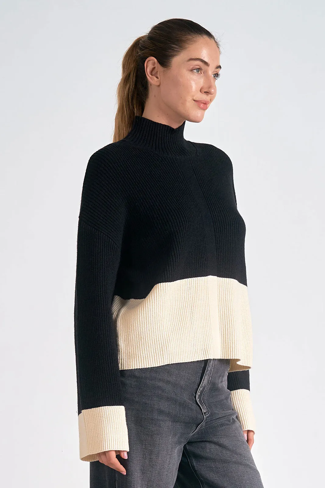 Black & White Colourblock Sweater