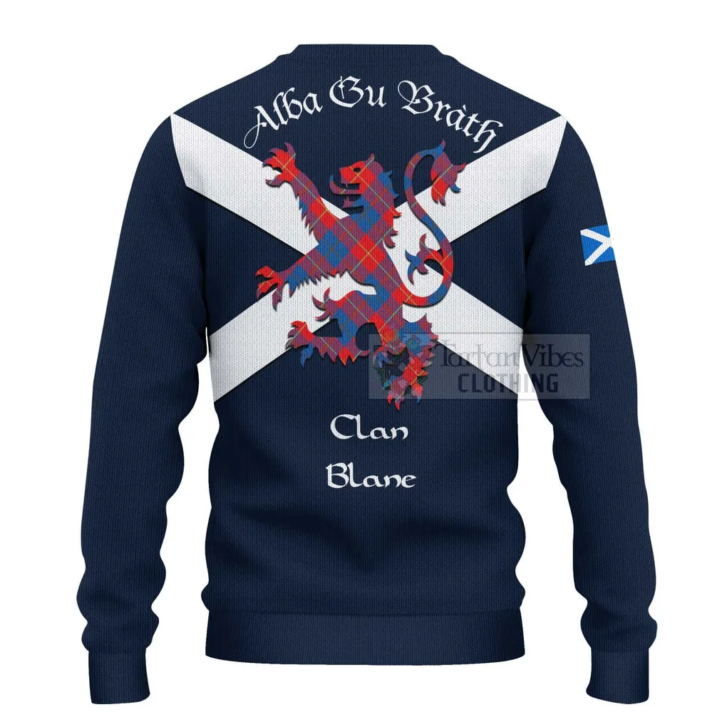 Blane Tartan Lion Rampant Ugly Sweater Proudly Display Your Heritage with Alba Gu Brath and Clan Name