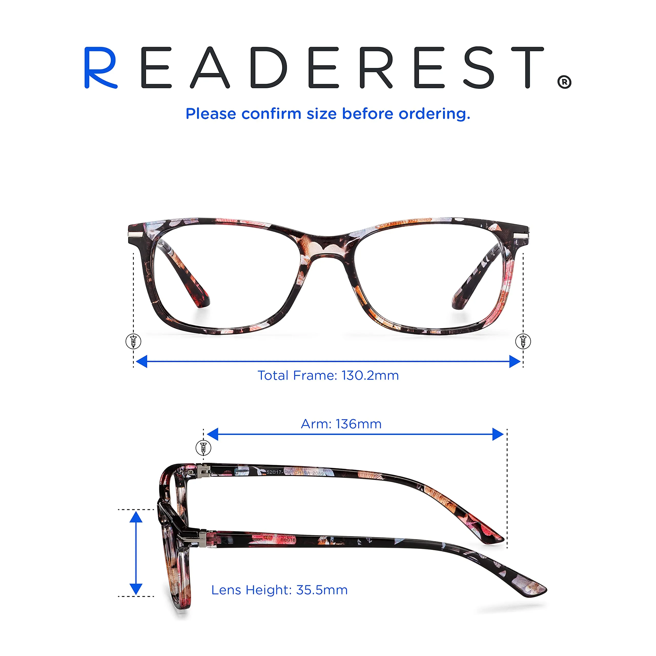 Blue-Light-Blocking-Reading-Glasses-Floral-3-00-Magnification-Computer-Glasses