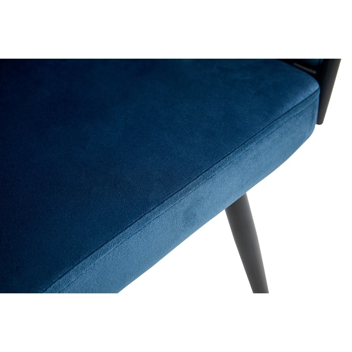 Blue Velvet Braided Arm Chair – Contemporary Design - Set of 2