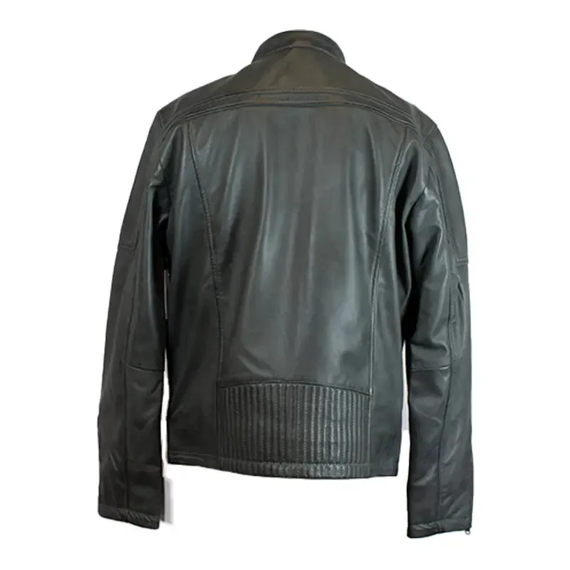 BOL Men's Waxed Sheep Prime Leather Jacket