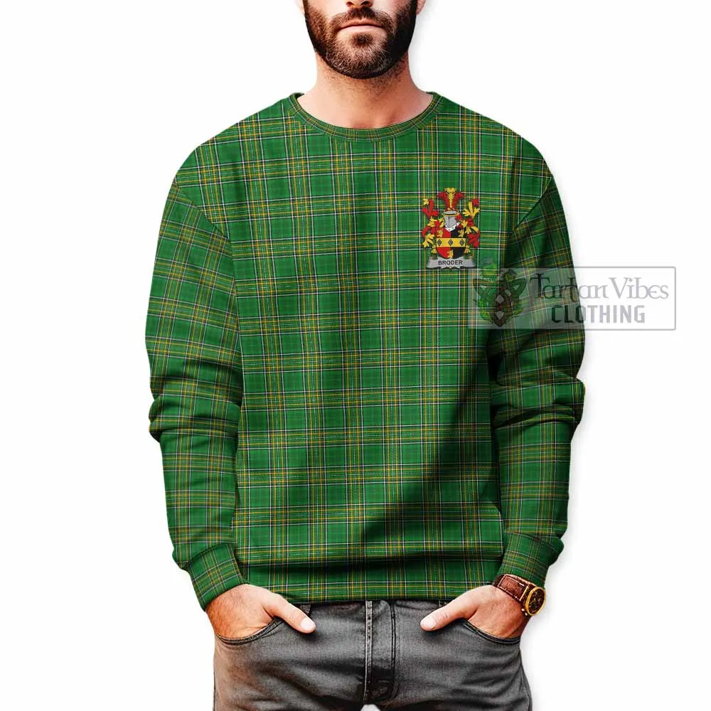 Broder Irish Clan Tartan Sweatshirt with Coat of Arms