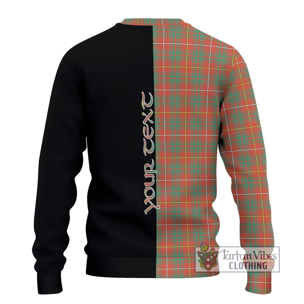 Bruce Ancient Tartan Ugly Sweater with Family Crest and Half Of Me Style