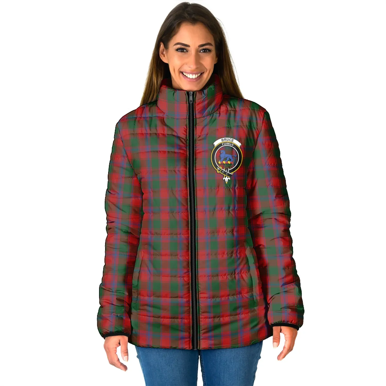 Bruce Old Tartan Padded Jacket with Family Crest