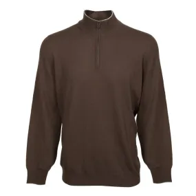 Brunello Cucinelli Lupetto Zip Cashmere Sweater in Brown