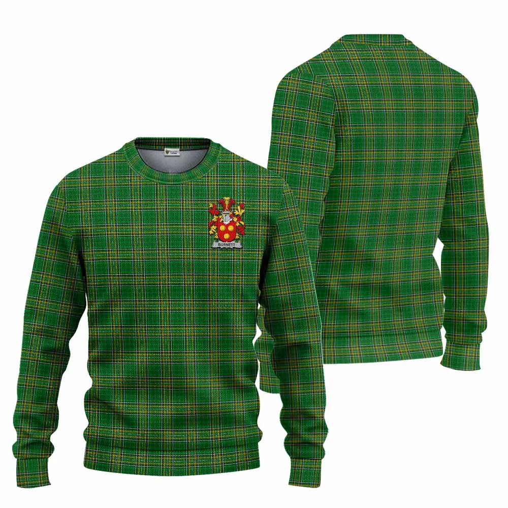 Burnett Irish Clan Tartan Knitted Sweater with Coat of Arms