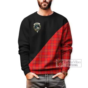 Burnett Modern Tartan Sweatshirt with Family Crest and Military Logo Style