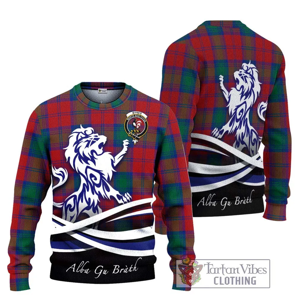 Byres (Byses) Tartan Ugly Sweater with Alba Gu Brath Regal Lion Emblem