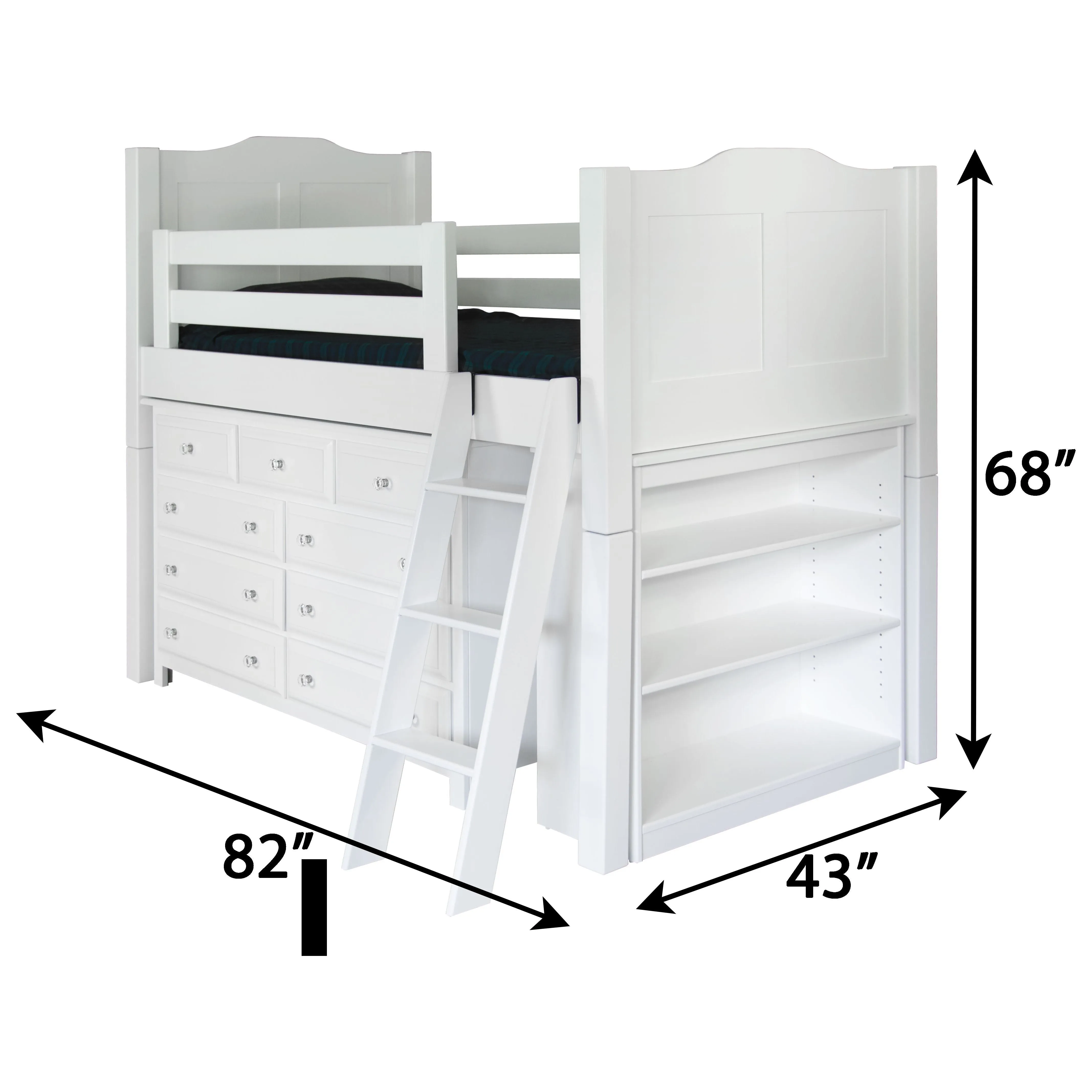 Cambria Twin Loft Bed with Ladder