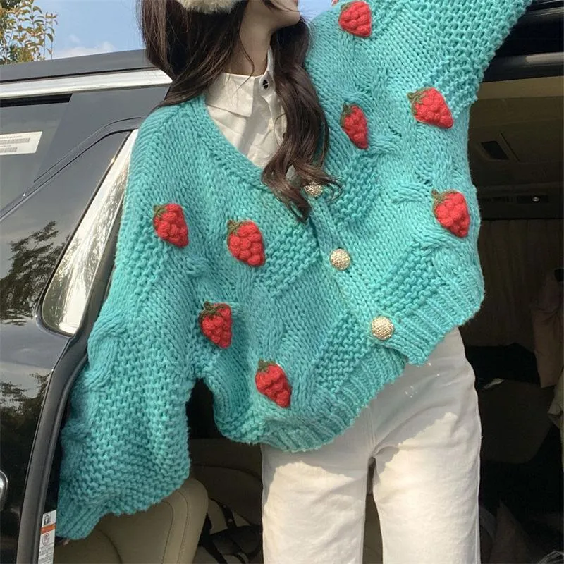 Cardigan Fraise Coréen