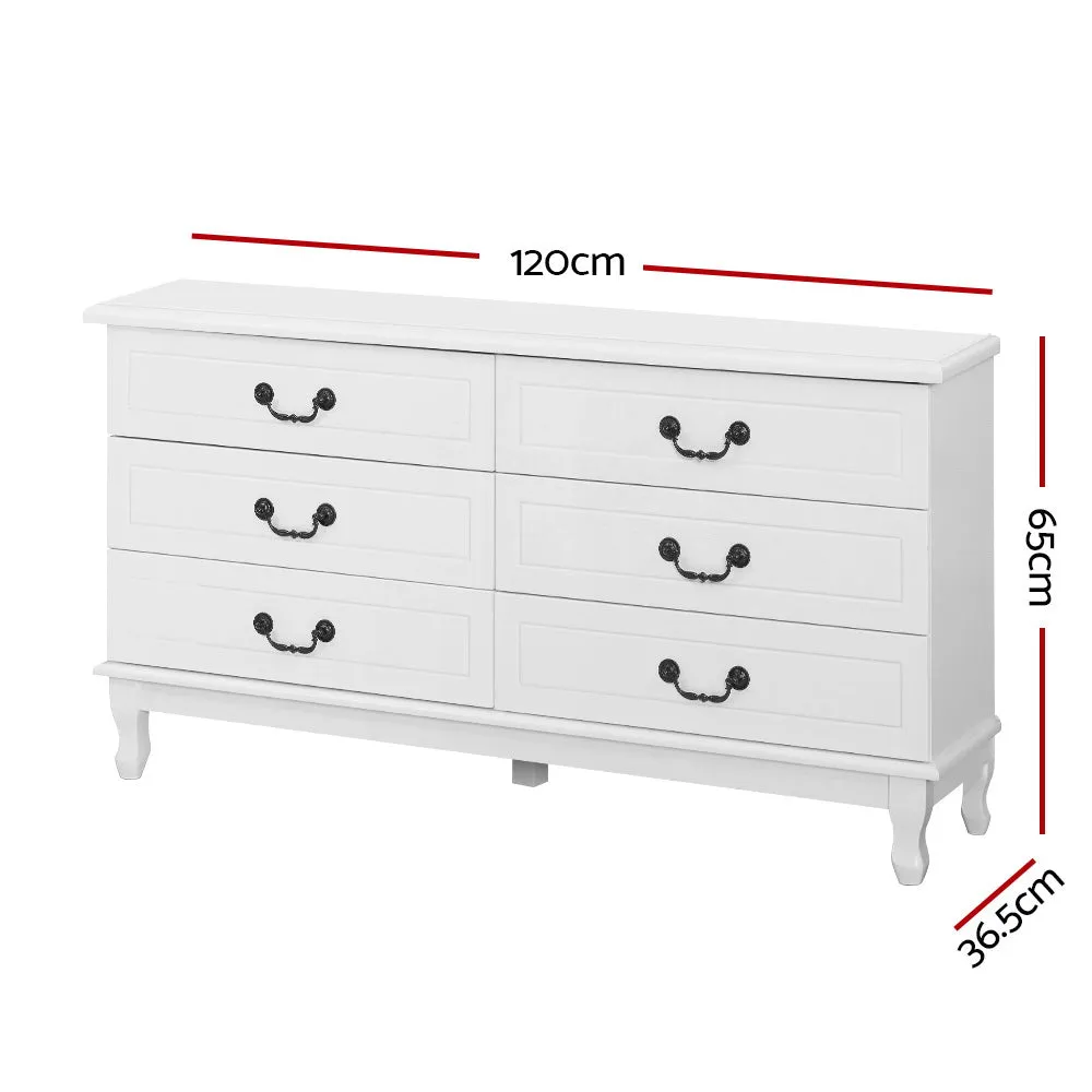 Chest of Drawers Lowboy Dresser Table Storage Cabinet White Hampton Style