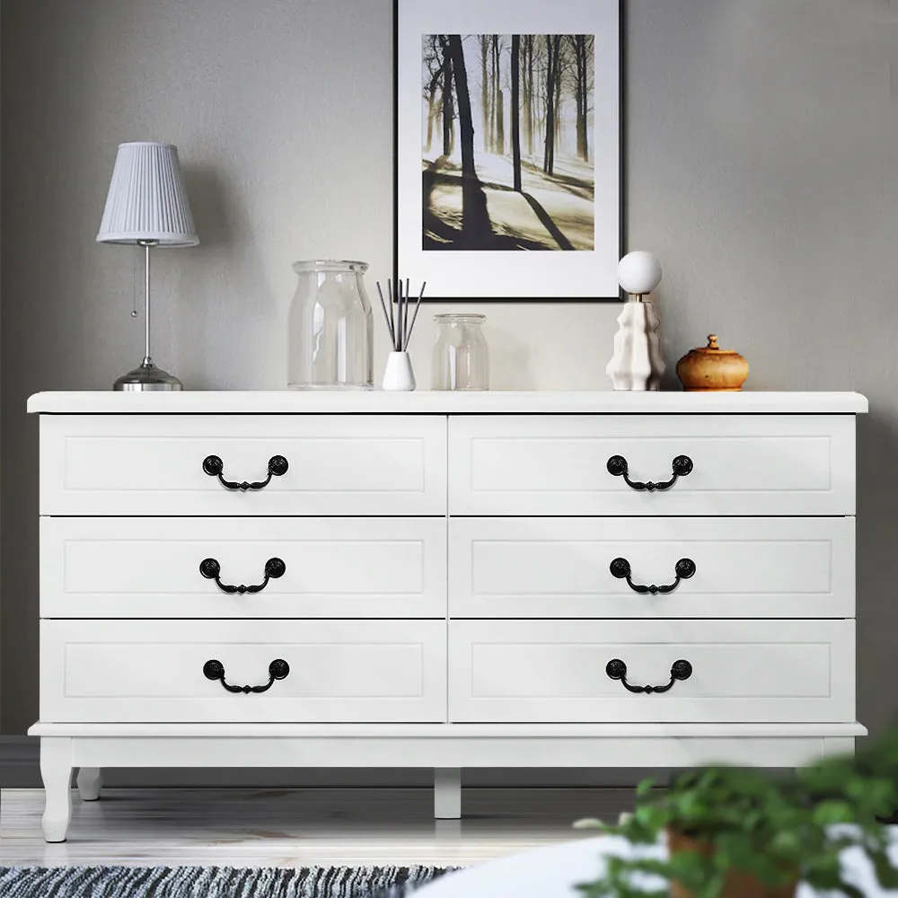 Chest of Drawers Lowboy Dresser Table Storage Cabinet White Hampton Style