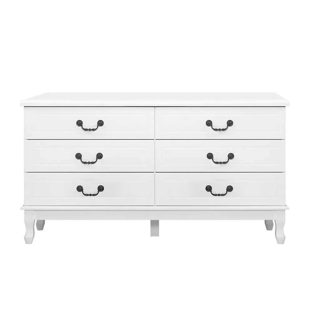 Chest of Drawers Lowboy Dresser Table Storage Cabinet White Hampton Style